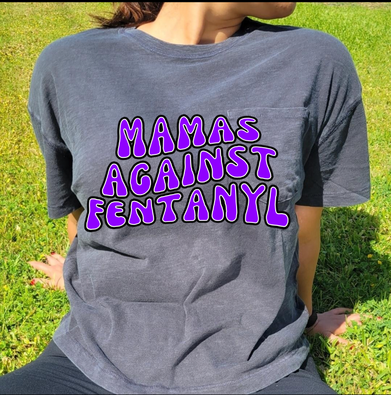 Fentanyl Awareness "Mamas against Fentanyl Oversized croptop"